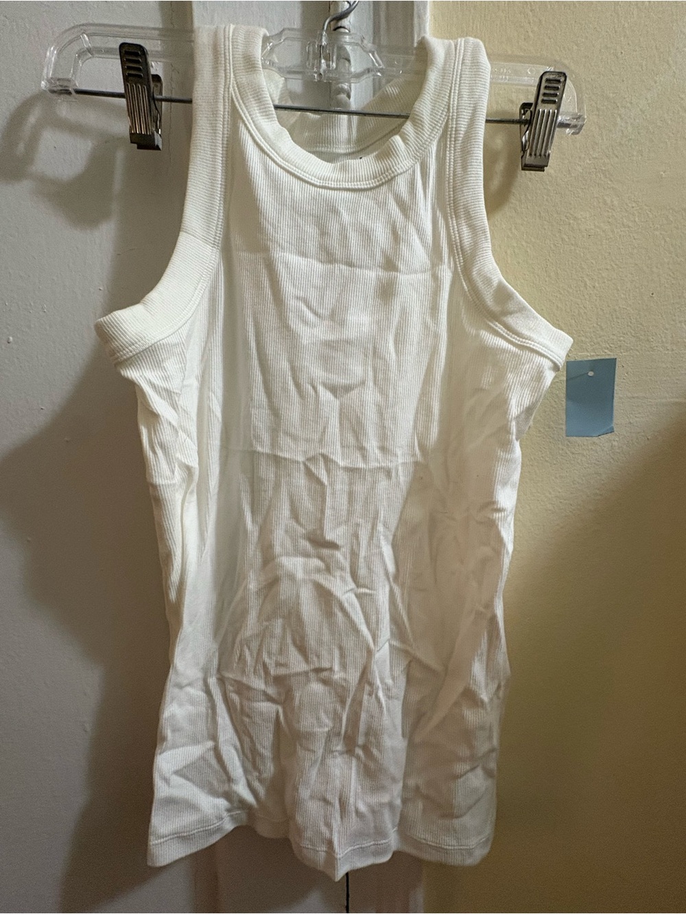 Classic White Ribbed Tank Top